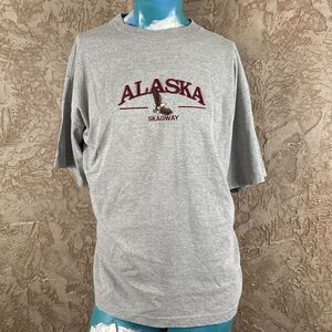 Alaska Skagway T-Shirt XL Gray Intensity Heavyweight Embroidered Bald Eagle